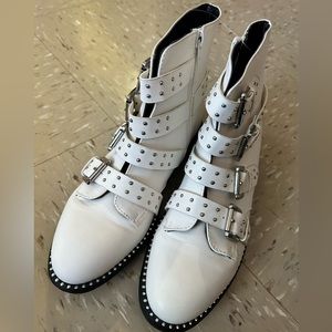 White and silver studded Steve maddens